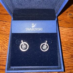 Swarovski Silver and Crystal Hoop Earrings